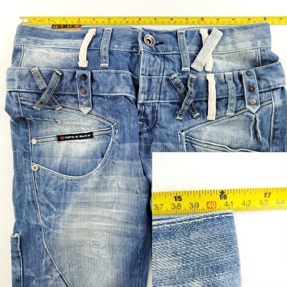 Cipo & Baxx Standard Jeans Button Fly Denim C513 Men's "31x32" Real 32x33 NWT - Picture 6 of 11
